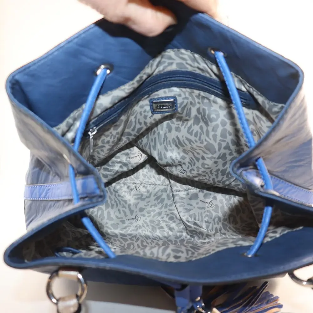 Guess PU drawstring bucket bag with‎ tassels